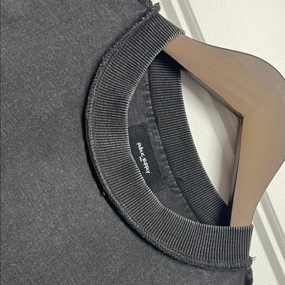 Public Supplie Black Floral Embroidered Women's Tee - Picture 6 of 16